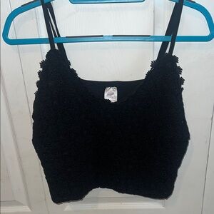 No Boundaries Black Flower Crop Top